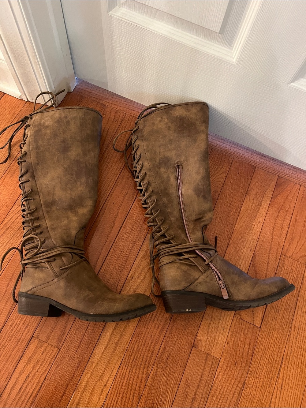 Women's Tall Lace-Up Riding Boots - Brown